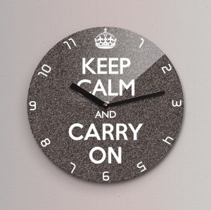 KEEP CALM AND CARRY ON 무소음벽시계 (소) KYE220-GY